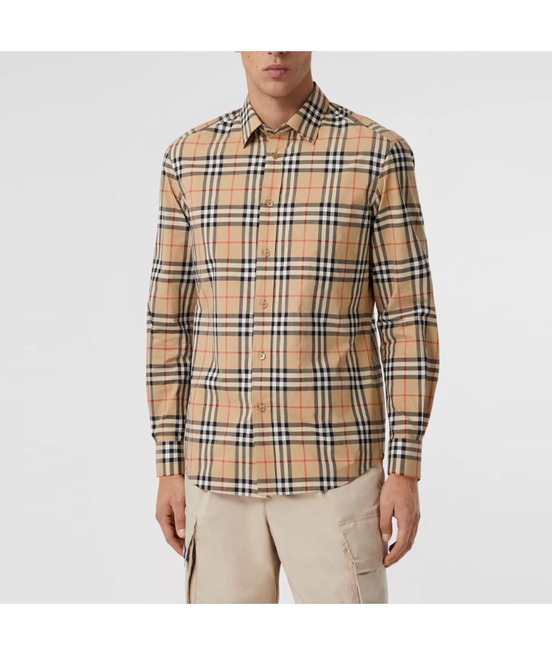 BURBERRY Коричневая хлопковая кэжуал рубашка, фото 5