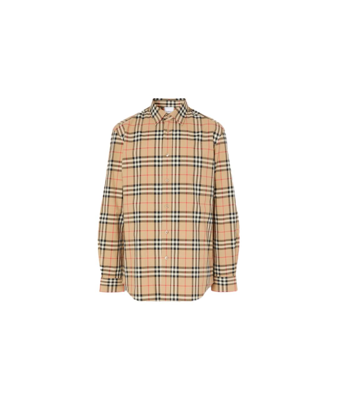 BURBERRY Коричневая хлопковая кэжуал рубашка, фото 1