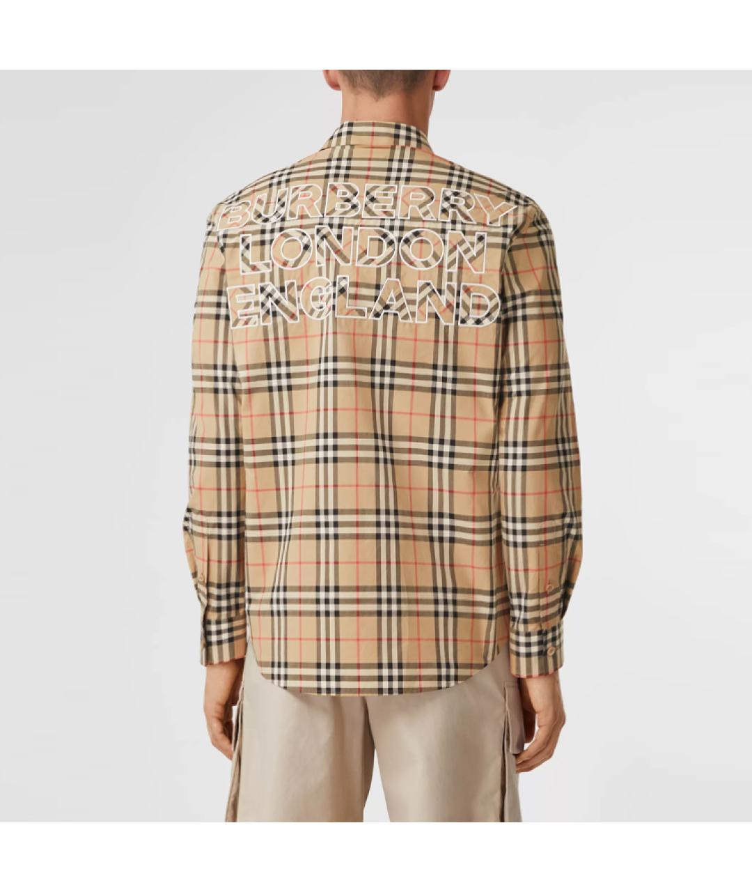 BURBERRY Коричневая хлопковая кэжуал рубашка, фото 4