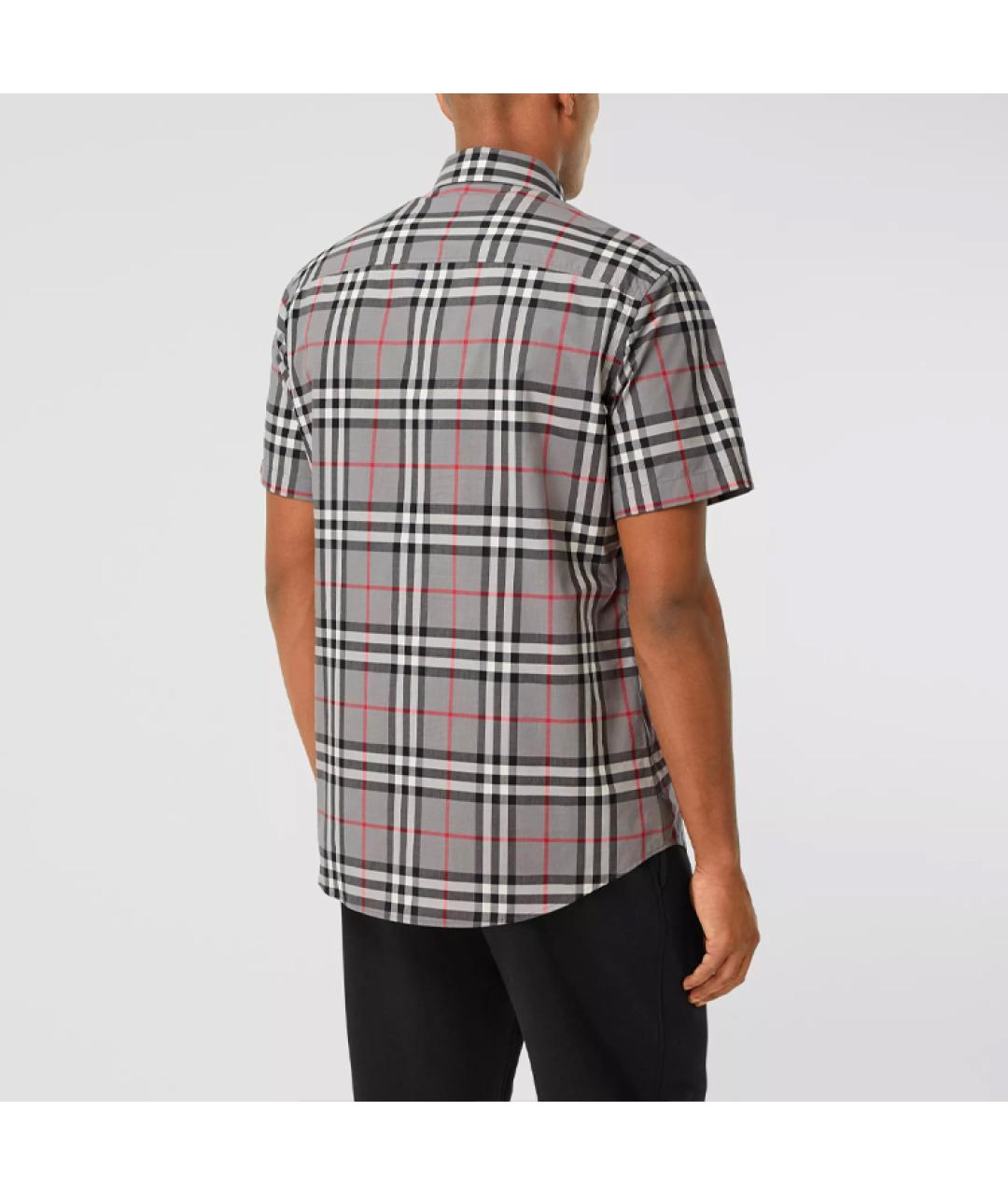 BURBERRY Серая хлопковая кэжуал рубашка, фото 3