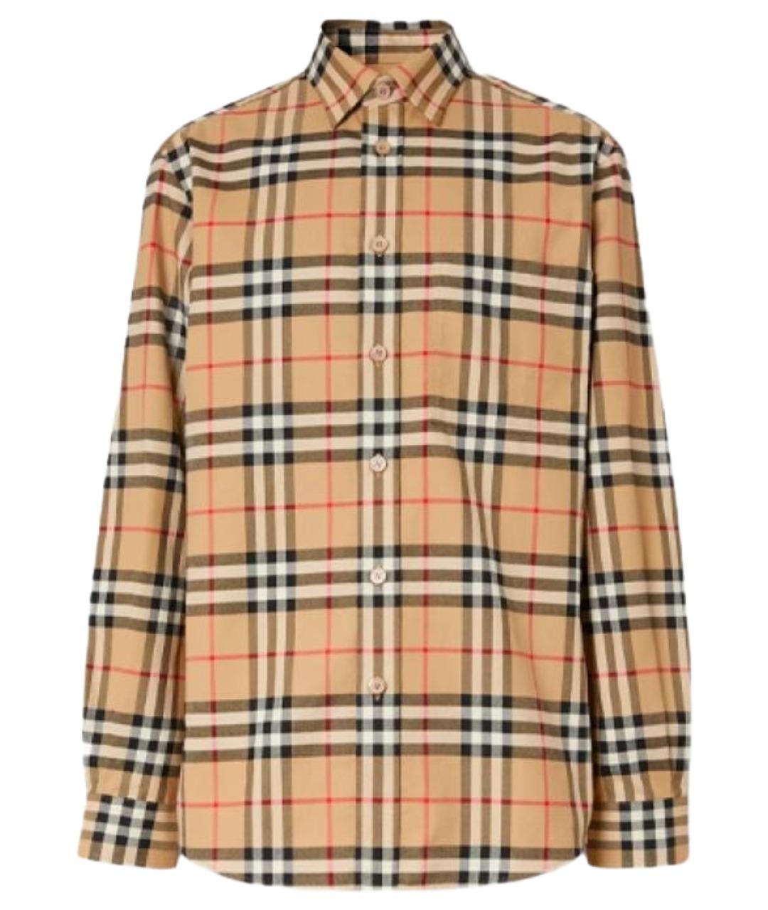 BURBERRY Бежевая хлопковая кэжуал рубашка, фото 1
