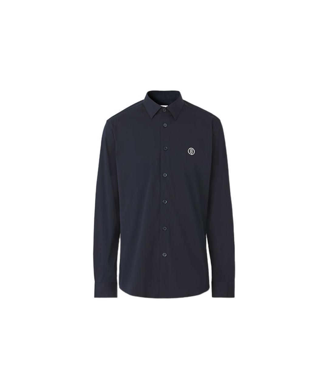BURBERRY Темно-синяя хлопковая классическая рубашка, фото 1
