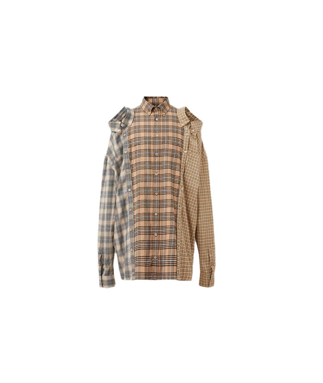 BURBERRY Бежевая хлопковая кэжуал рубашка, фото 6