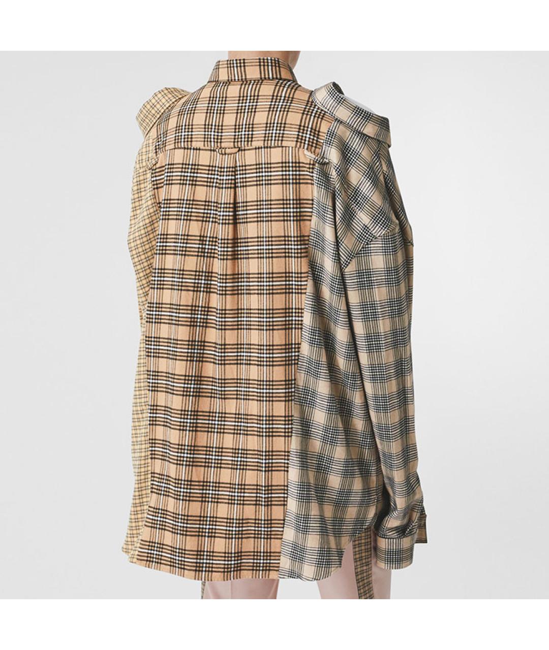 BURBERRY Бежевая хлопковая кэжуал рубашка, фото 3