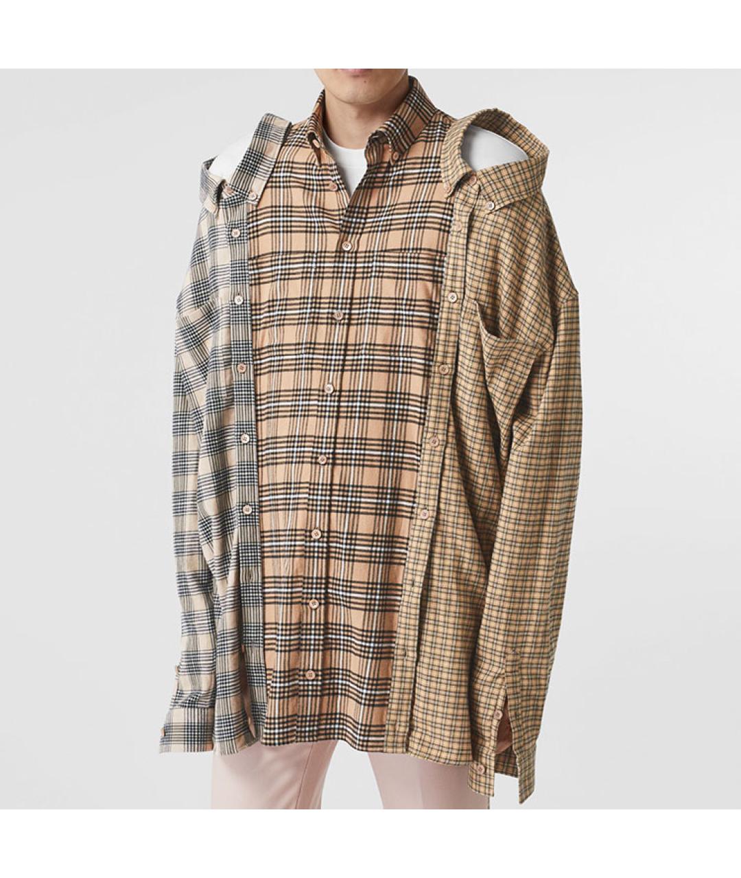 BURBERRY Бежевая хлопковая кэжуал рубашка, фото 2