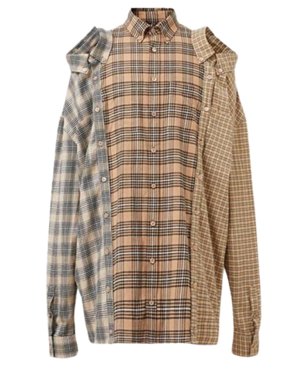 BURBERRY Бежевая хлопковая кэжуал рубашка, фото 1