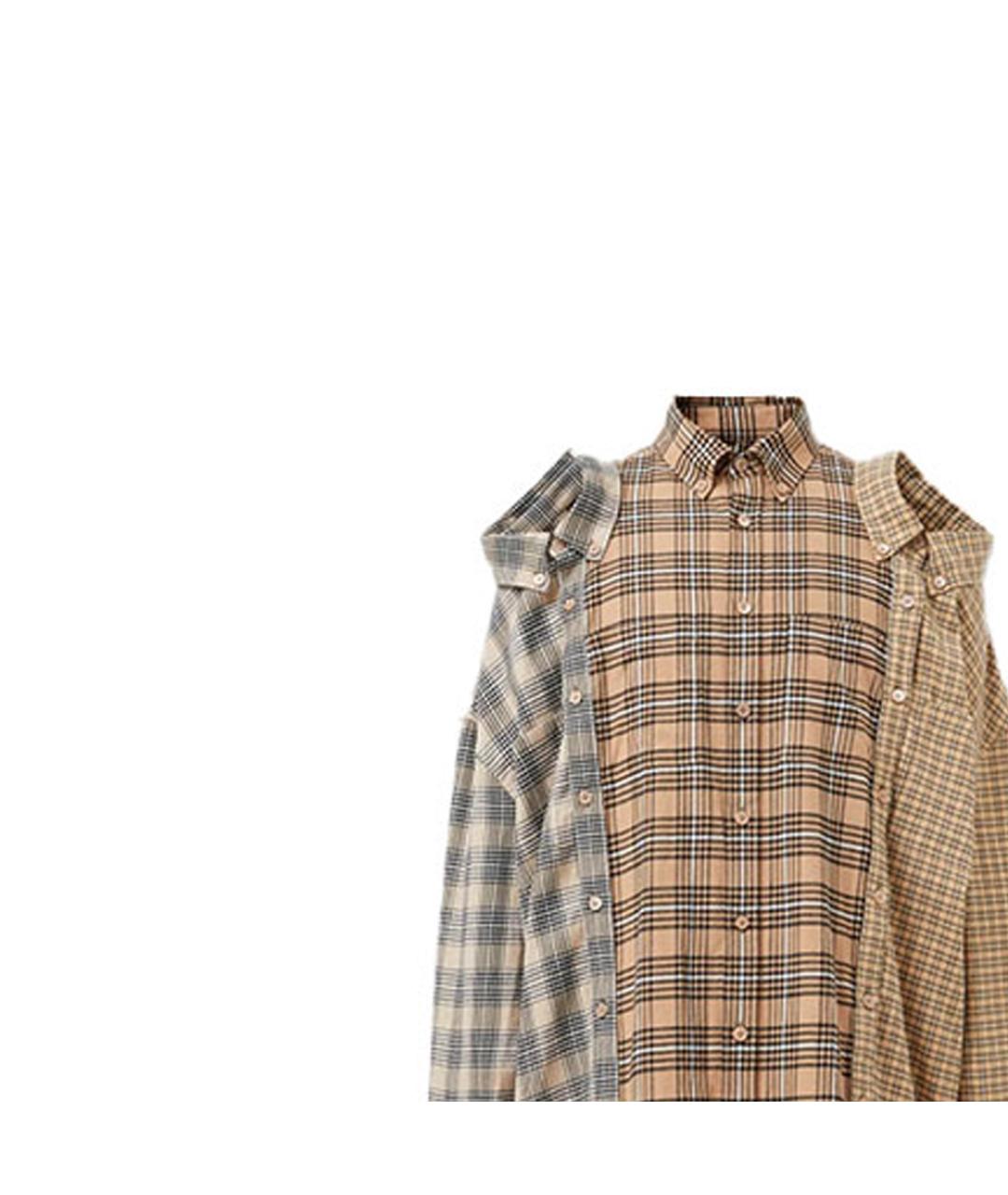 BURBERRY Бежевая хлопковая кэжуал рубашка, фото 5