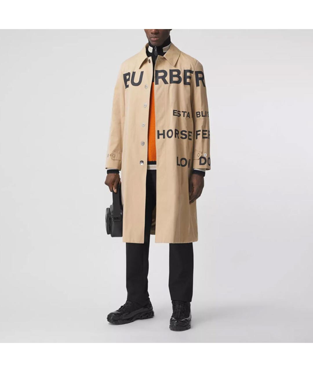 BURBERRY Бежевый хлопковый тренч / плащ, фото 4