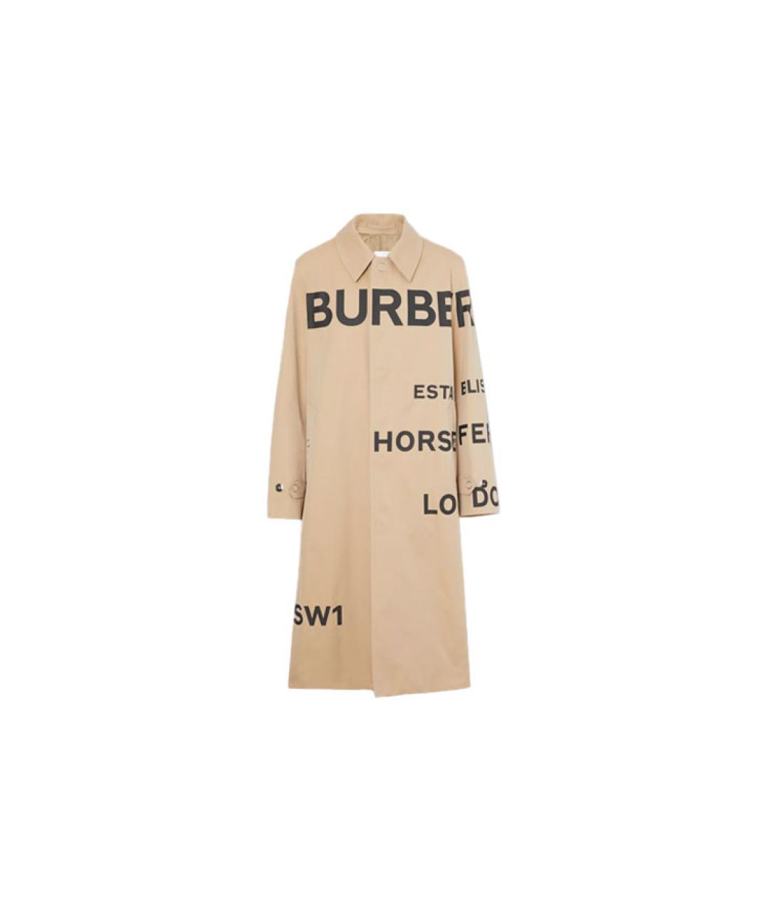 BURBERRY Бежевый хлопковый тренч / плащ, фото 1