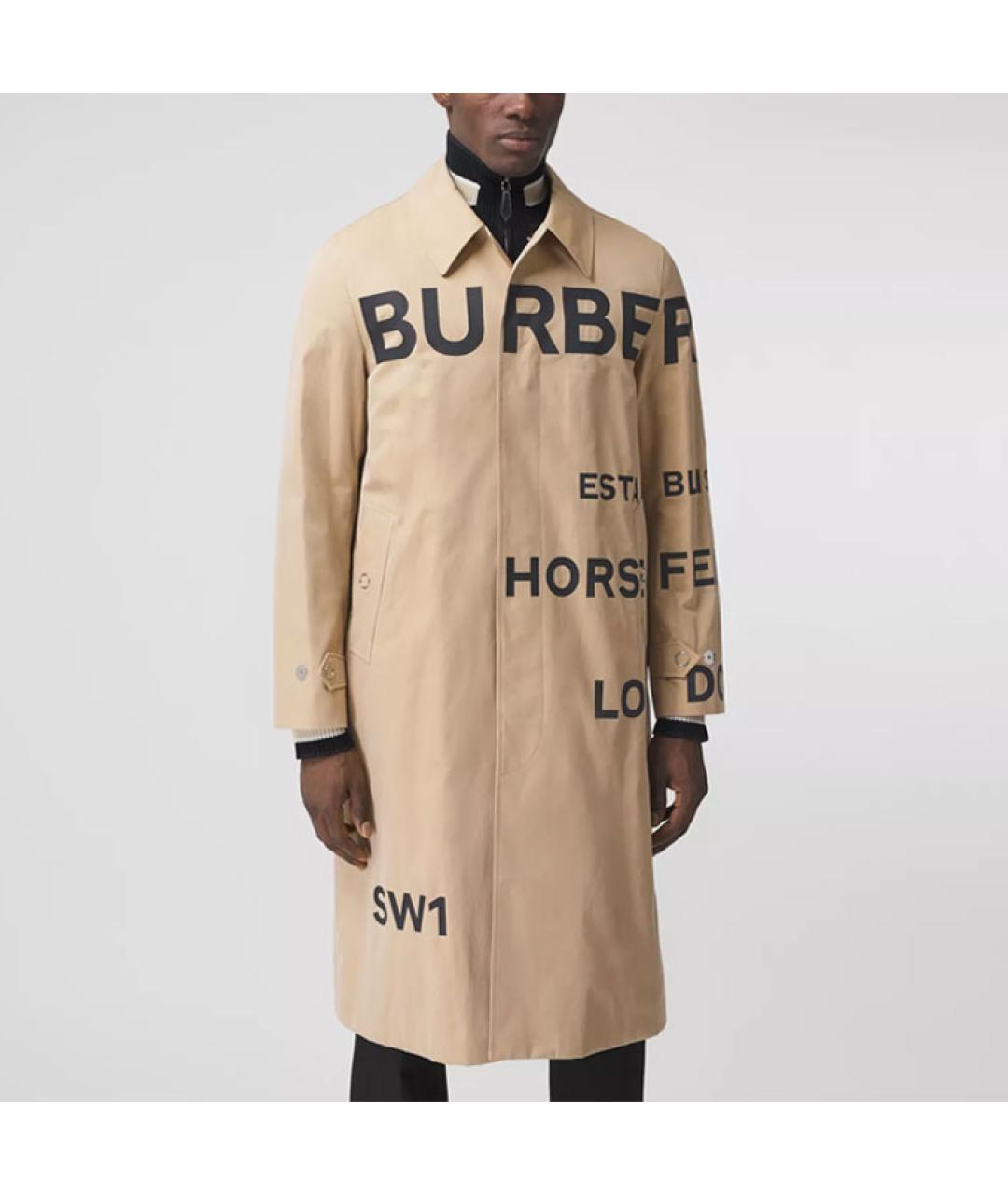 BURBERRY Бежевый хлопковый тренч / плащ, фото 2