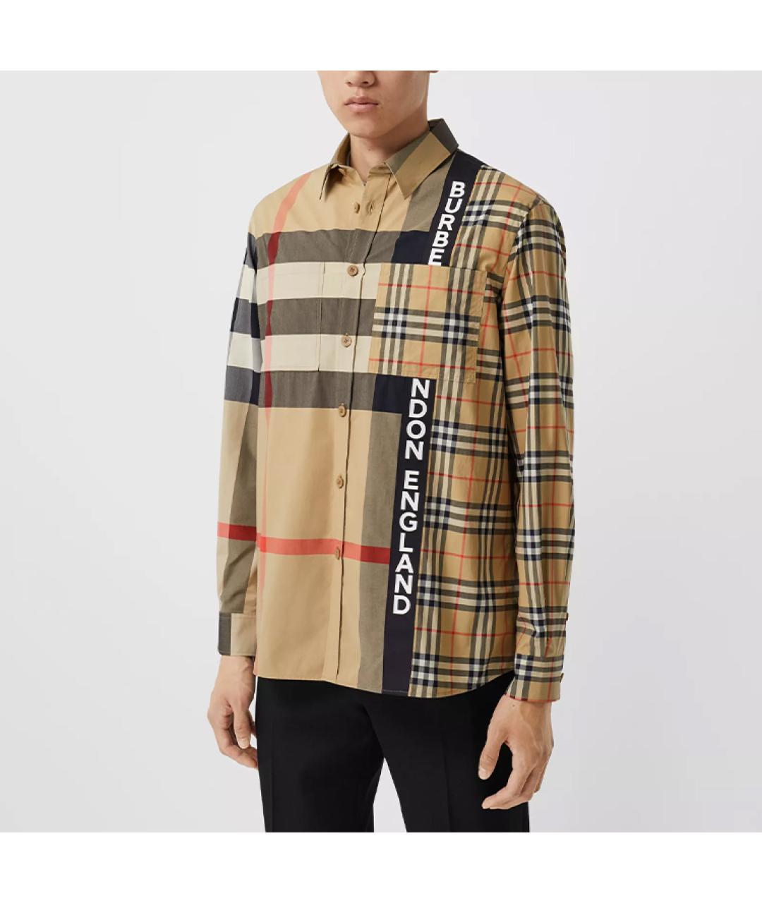 BURBERRY Бежевая хлопковая кэжуал рубашка, фото 3