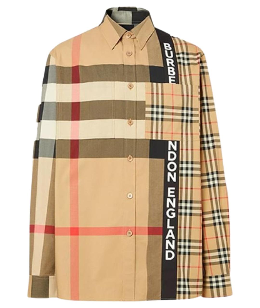 BURBERRY Бежевая хлопковая кэжуал рубашка, фото 1