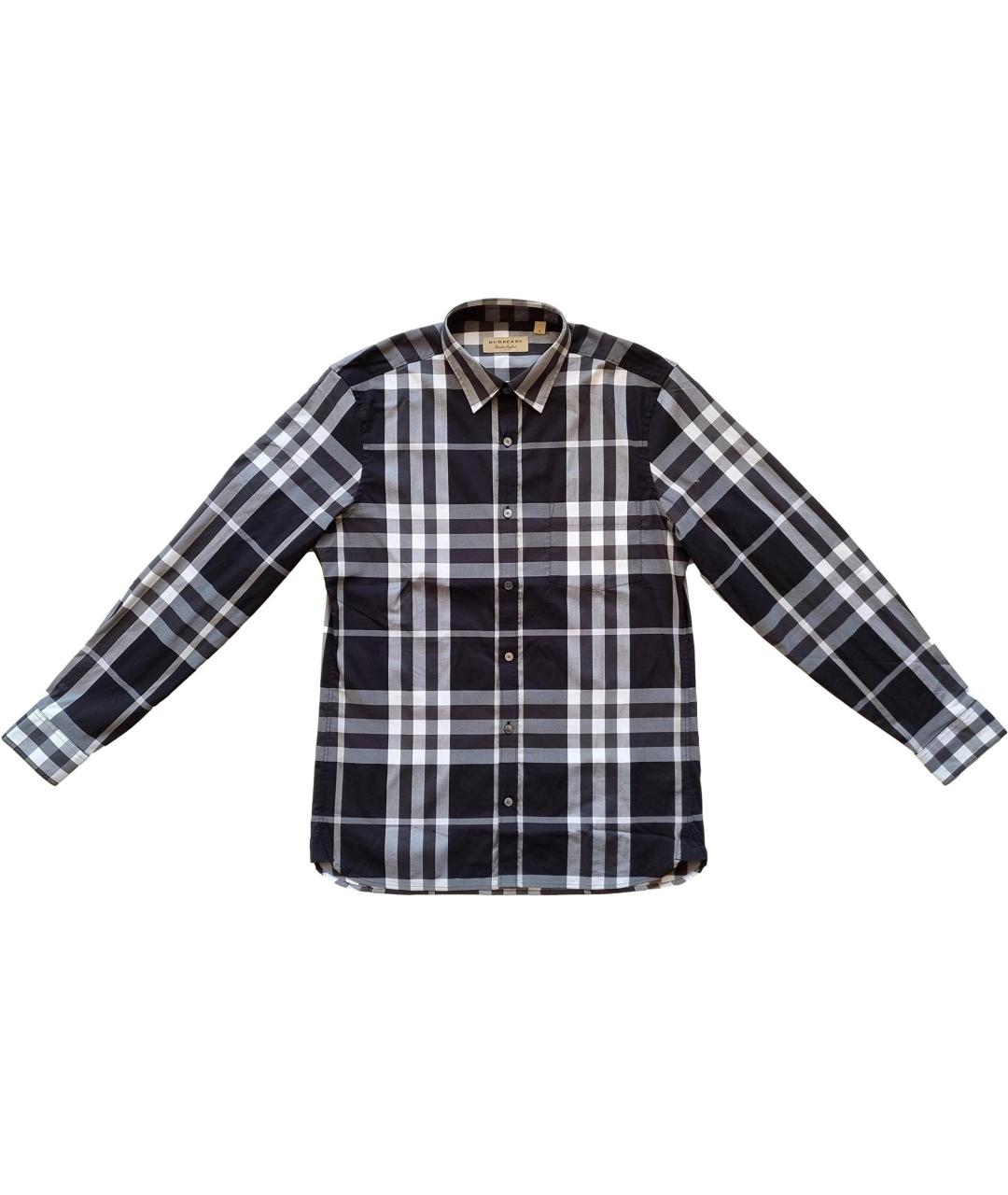 BURBERRY Черная хлопковая кэжуал рубашка, фото 1