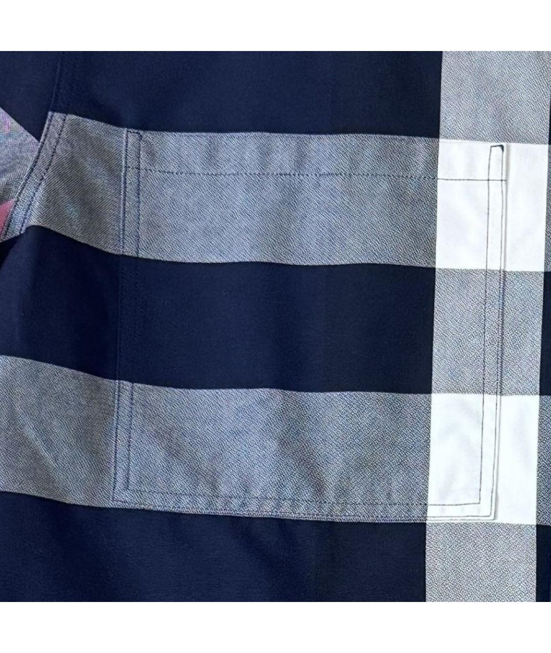 BURBERRY Синяя хлопковая кэжуал рубашка, фото 3