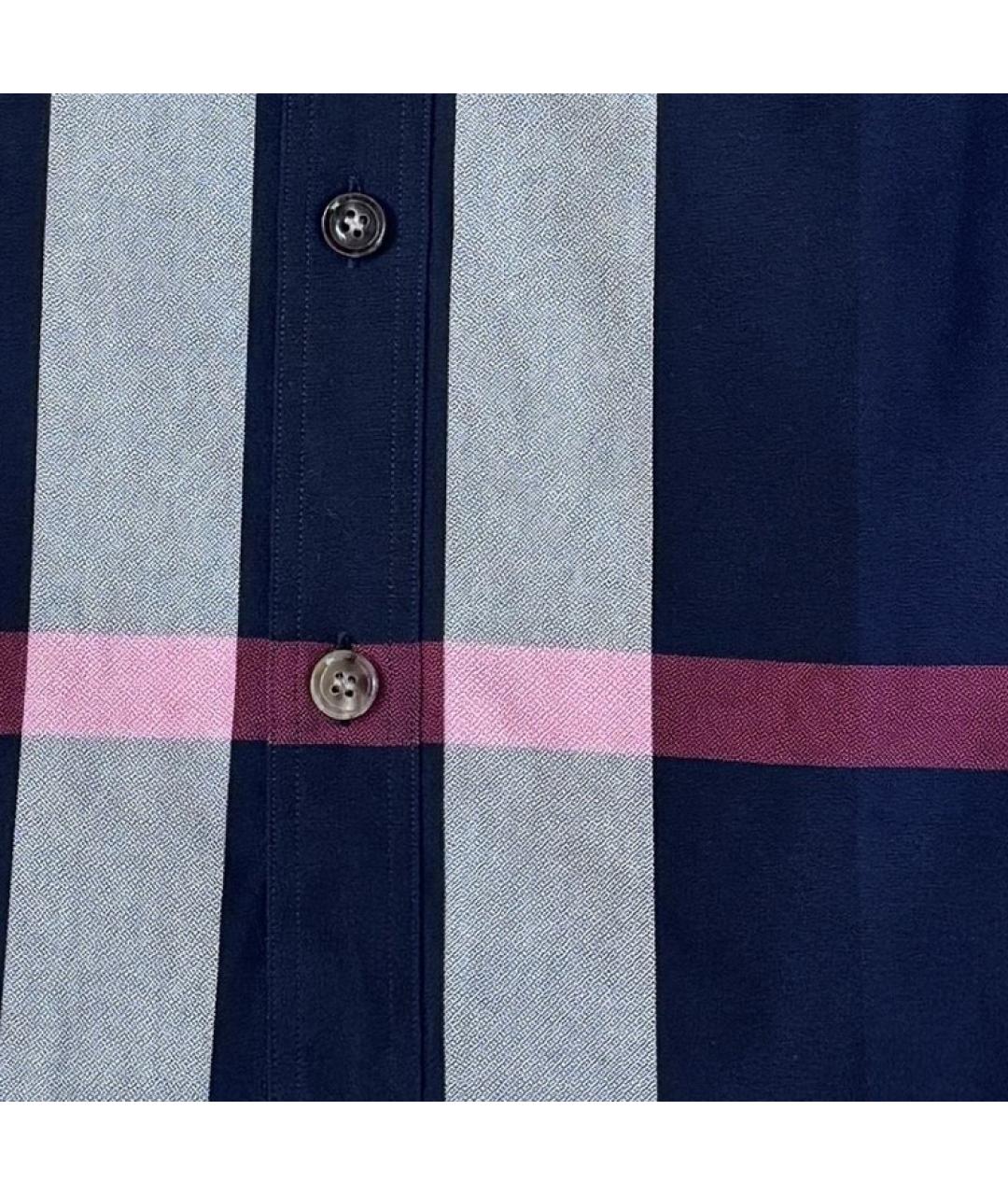 BURBERRY Синяя хлопковая кэжуал рубашка, фото 4