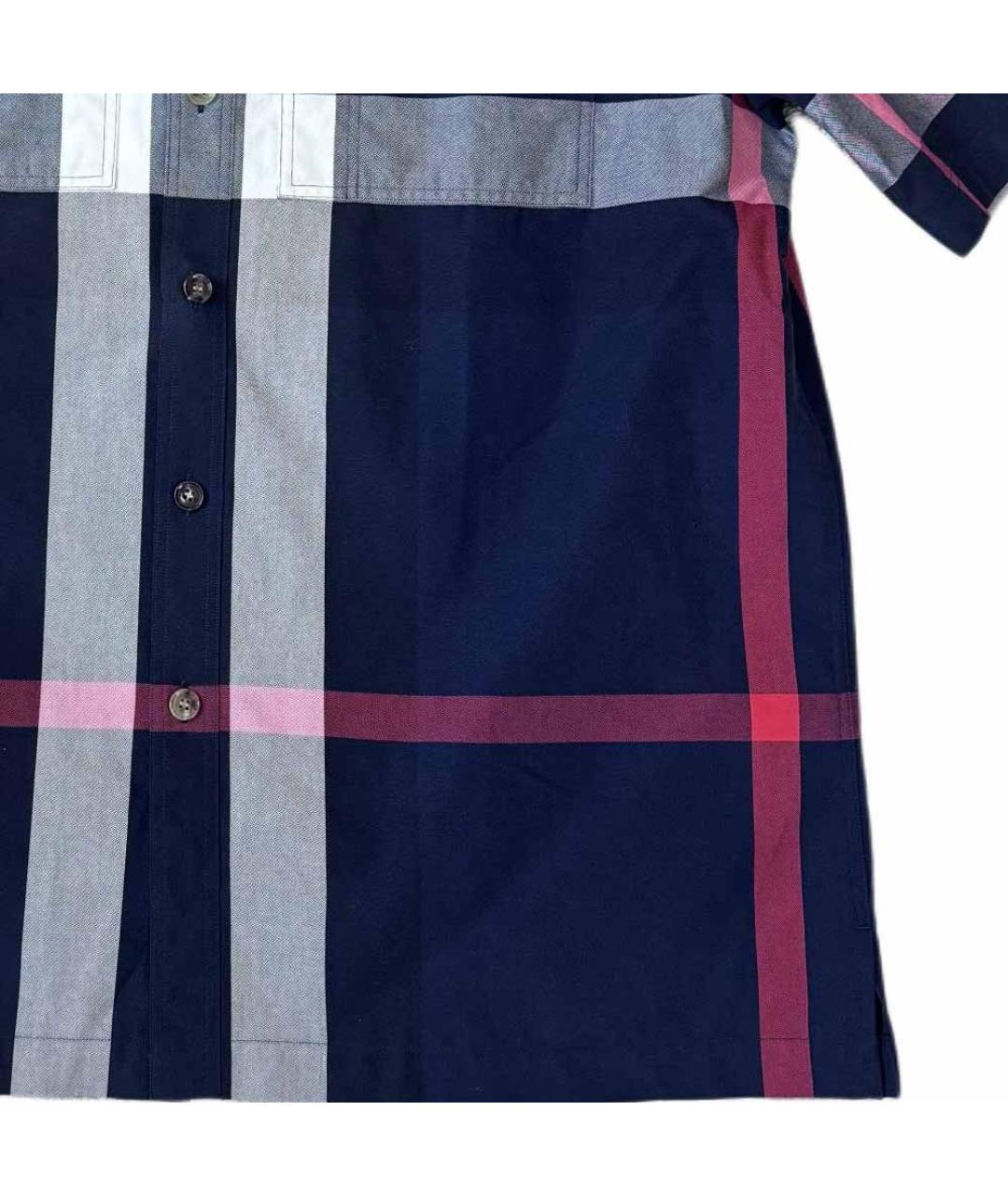 BURBERRY Синяя хлопковая кэжуал рубашка, фото 7