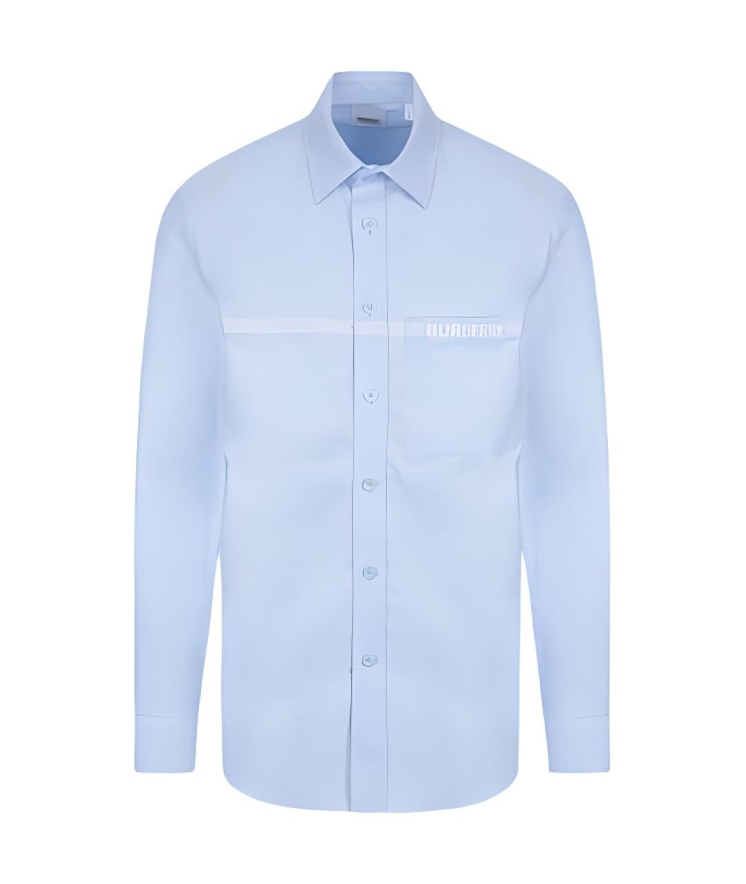 BURBERRY Голубая хлопковая классическая рубашка, фото 1