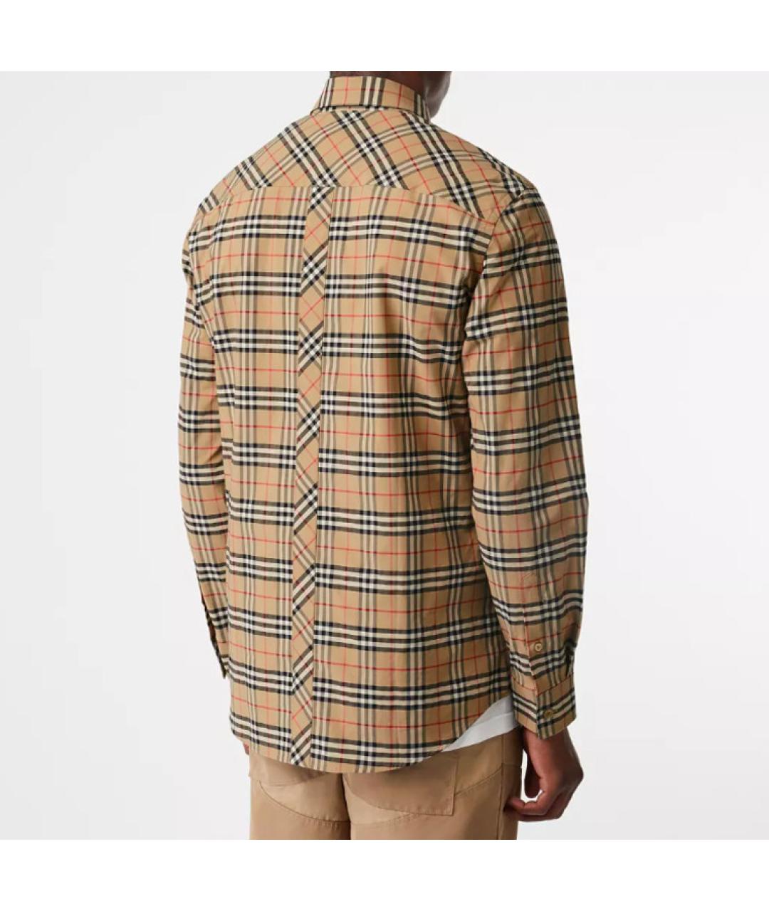 BURBERRY Бежевая хлопковая кэжуал рубашка, фото 4