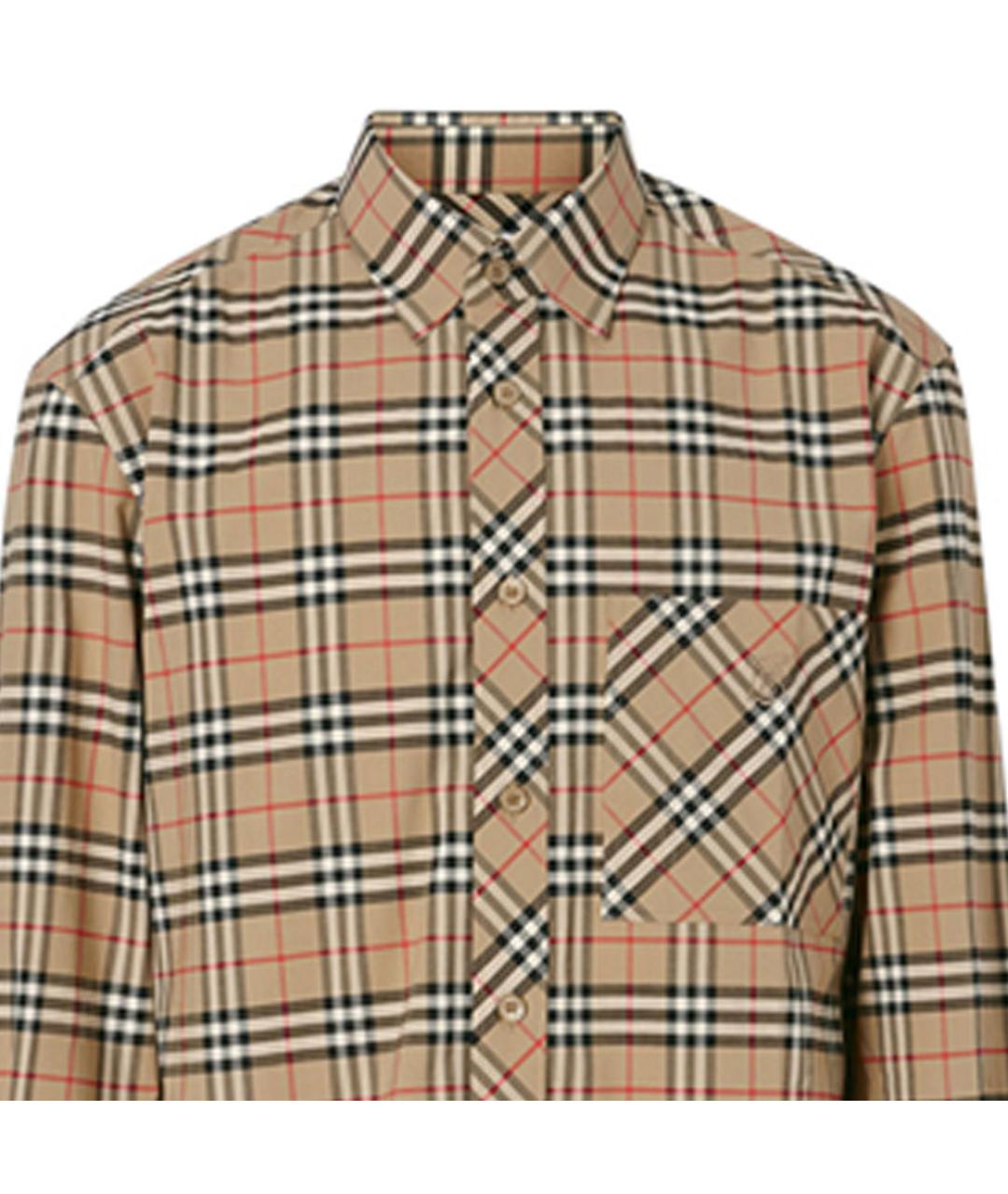BURBERRY Бежевая хлопковая кэжуал рубашка, фото 5
