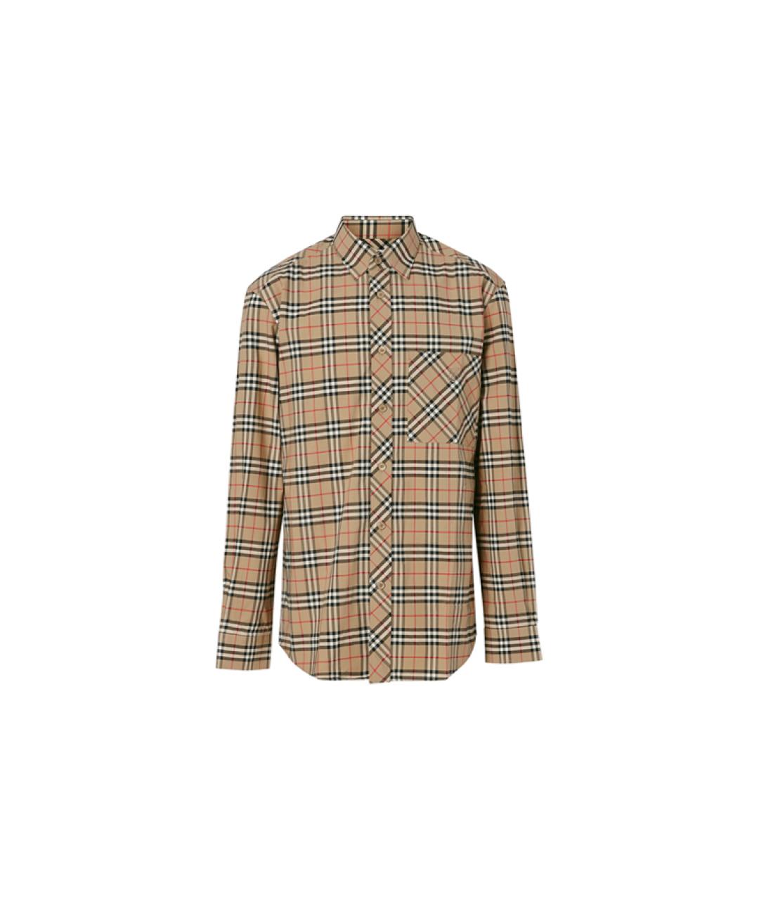 BURBERRY Бежевая хлопковая кэжуал рубашка, фото 8