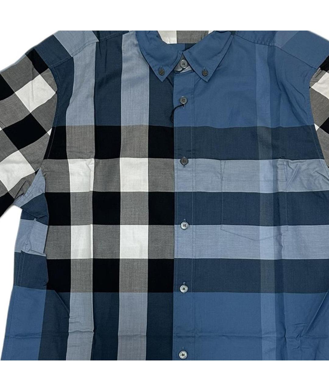 BURBERRY Синяя хлопковая кэжуал рубашка, фото 3