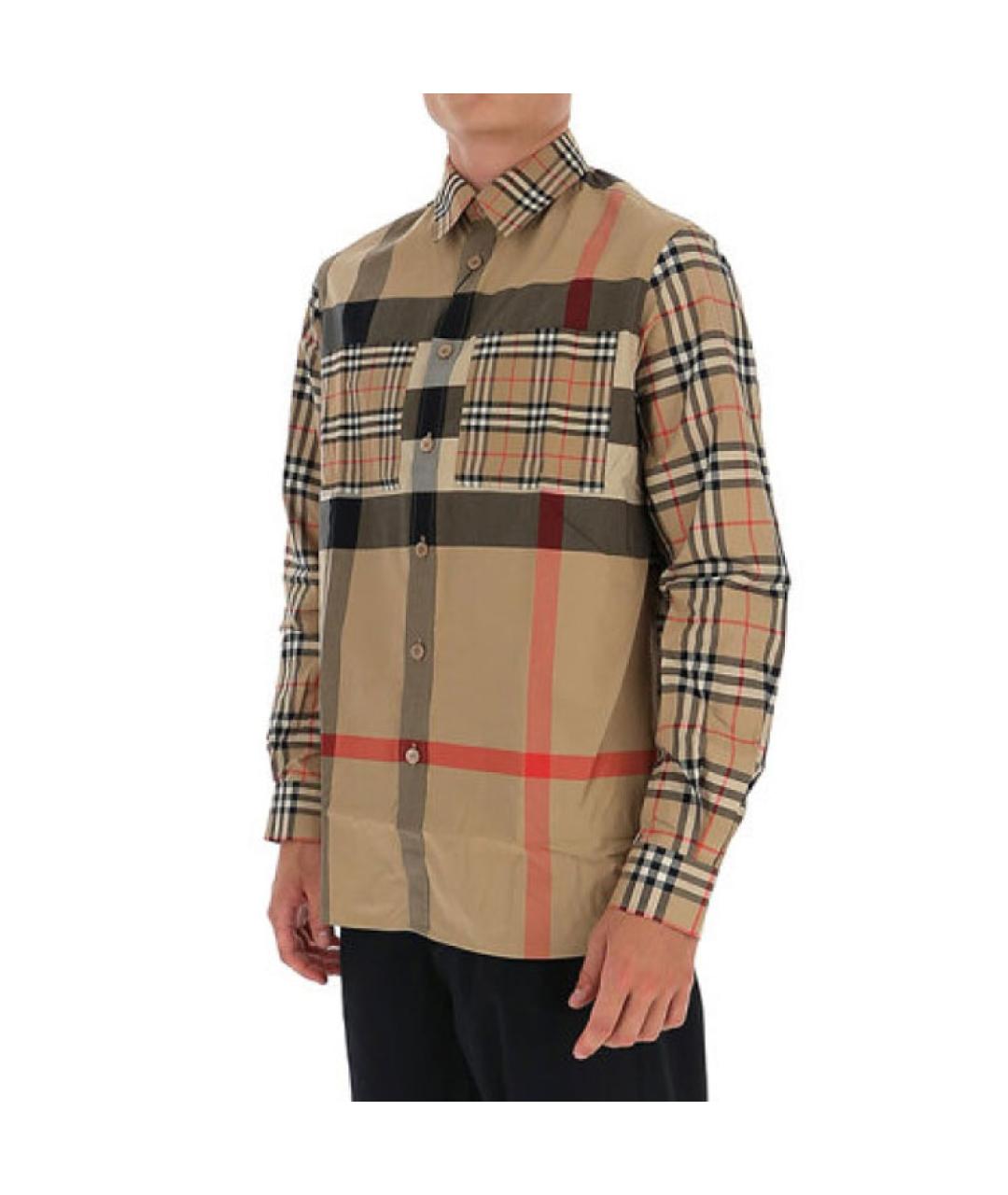 BURBERRY Бежевая классическая рубашка, фото 4