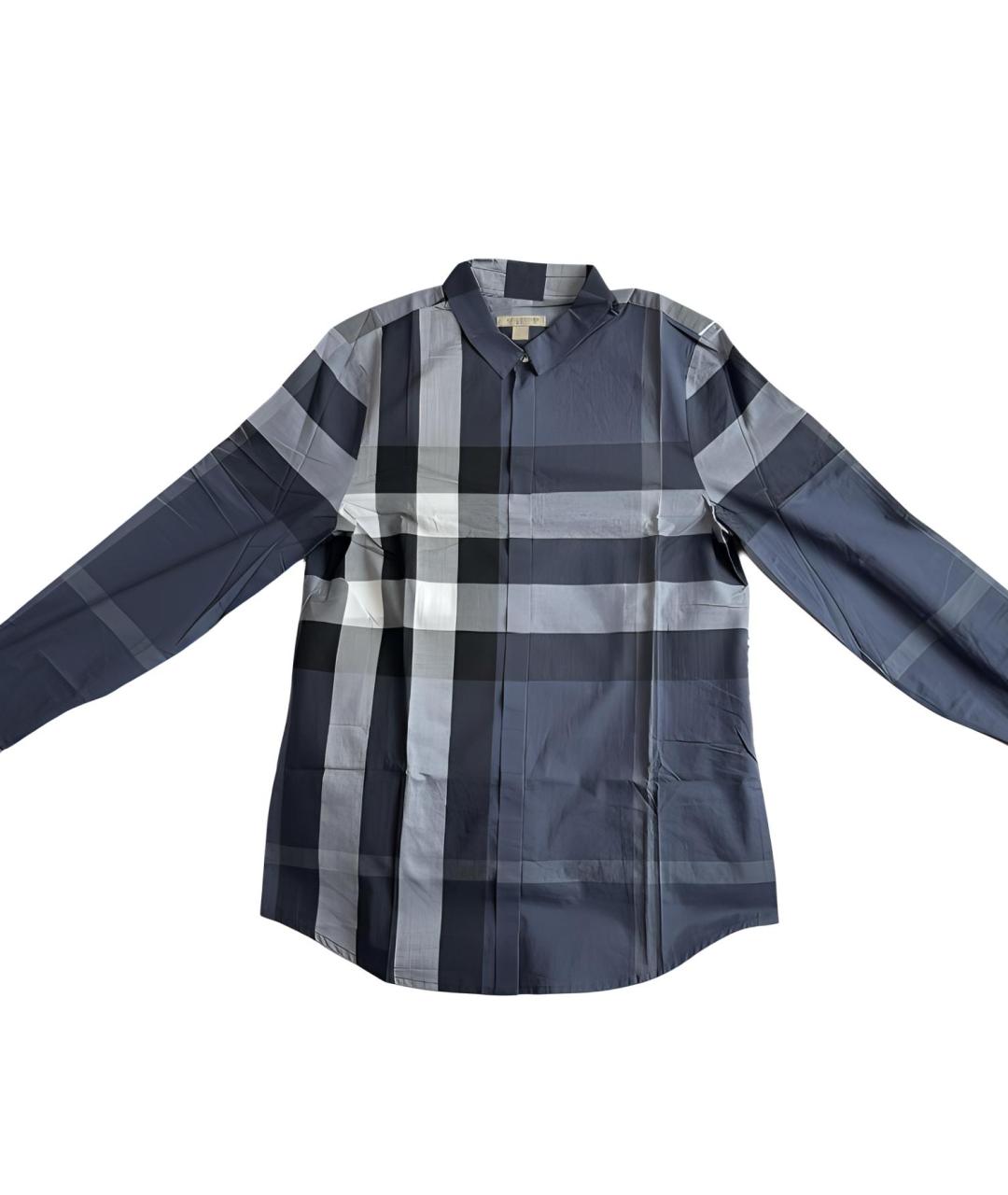 BURBERRY Синяя хлопковая кэжуал рубашка, фото 2