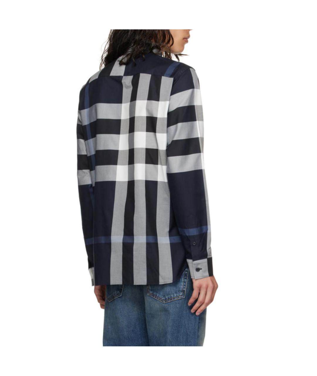 BURBERRY Синяя хлопковая кэжуал рубашка, фото 4