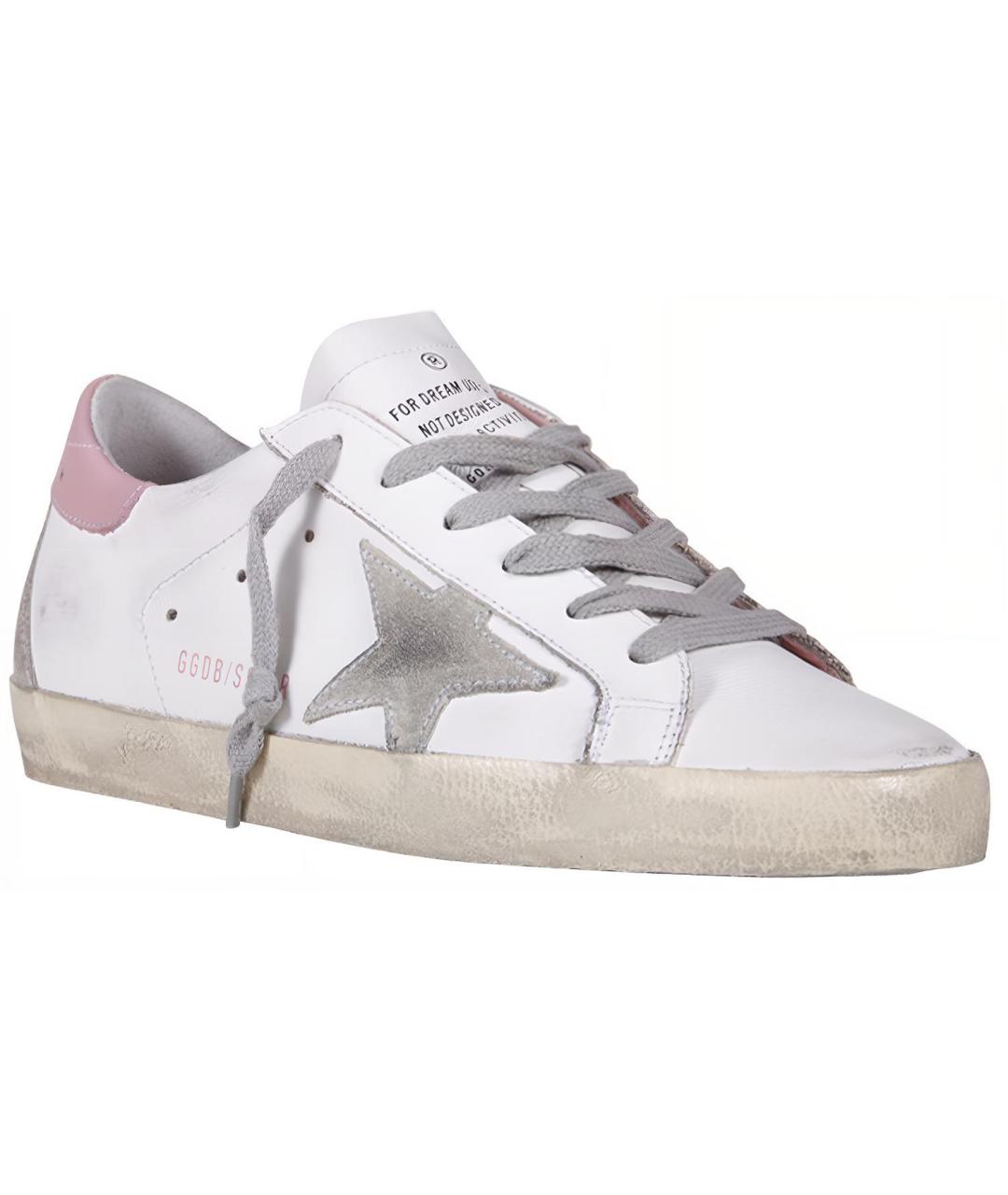 GOLDEN GOOSE DELUXE BRAND Розовые кожаные кеды, фото 2