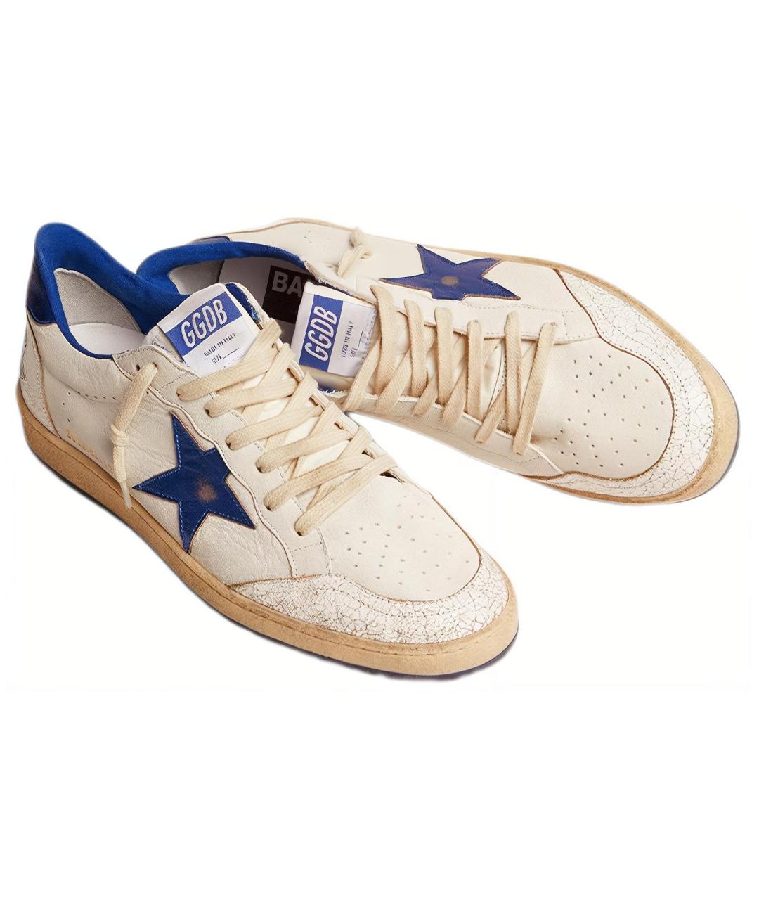 GOLDEN GOOSE DELUXE BRAND Бежевые кожаные низкие кроссовки / кеды, фото 3