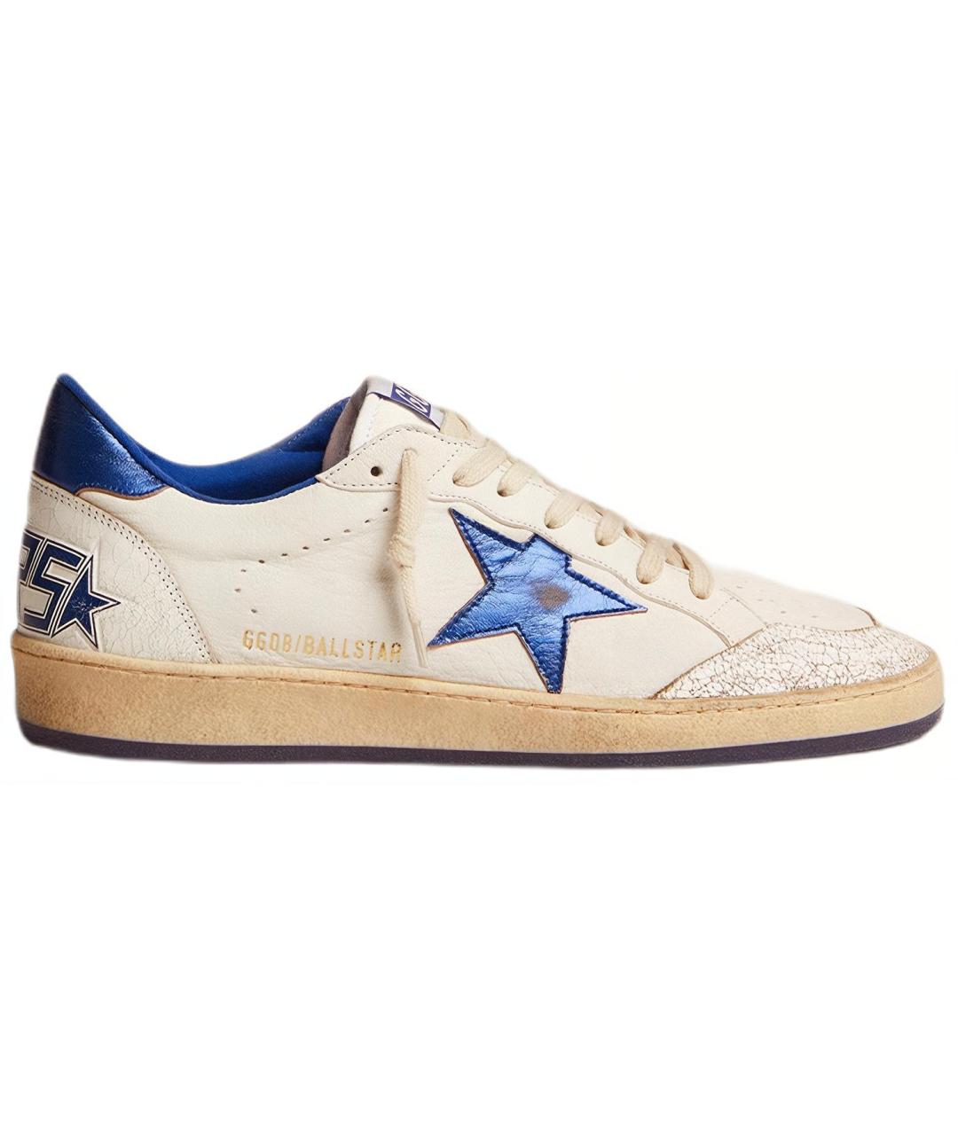 GOLDEN GOOSE DELUXE BRAND Бежевые кожаные низкие кроссовки / кеды, фото 1