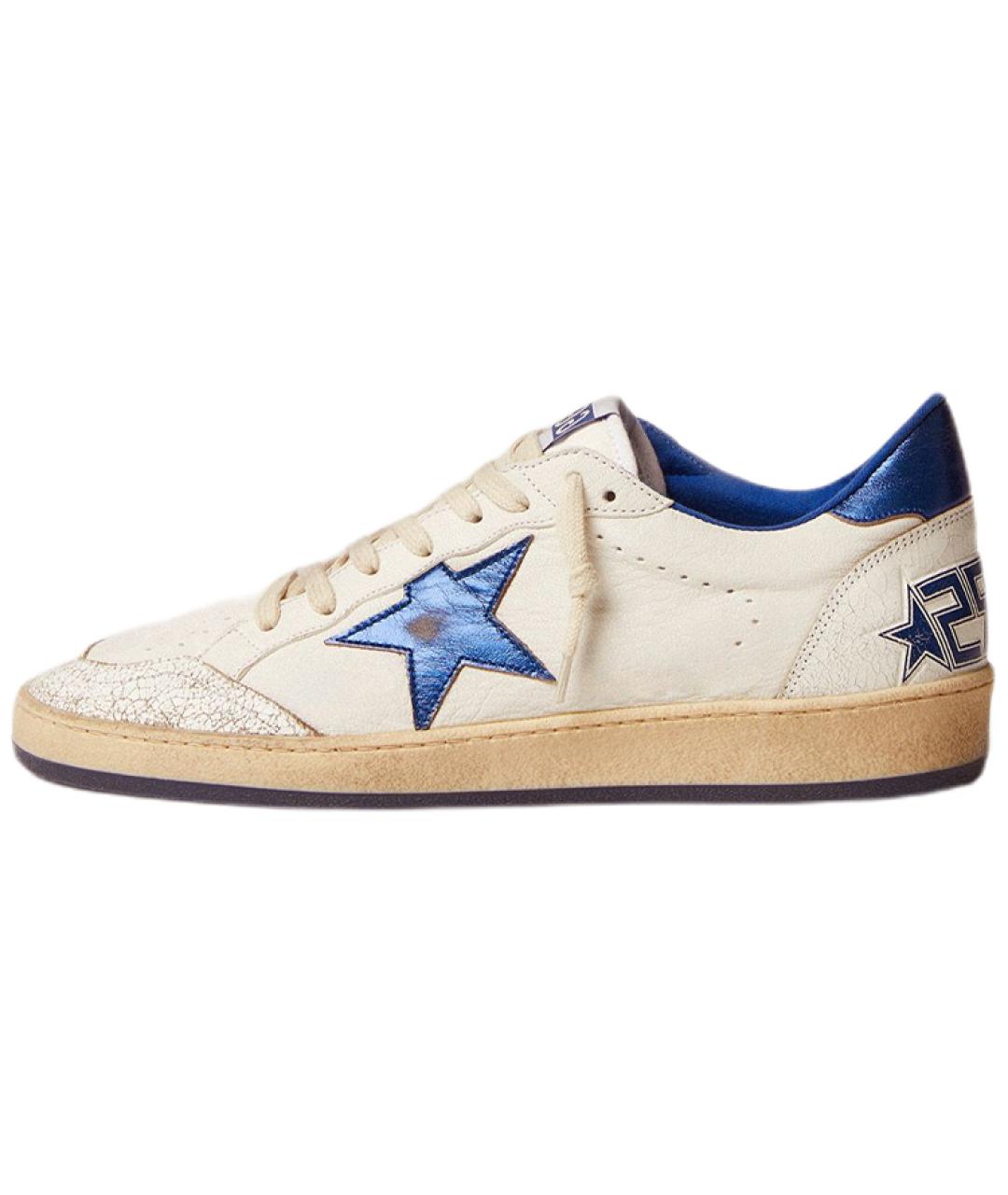 GOLDEN GOOSE DELUXE BRAND Бежевые кожаные низкие кроссовки / кеды, фото 2