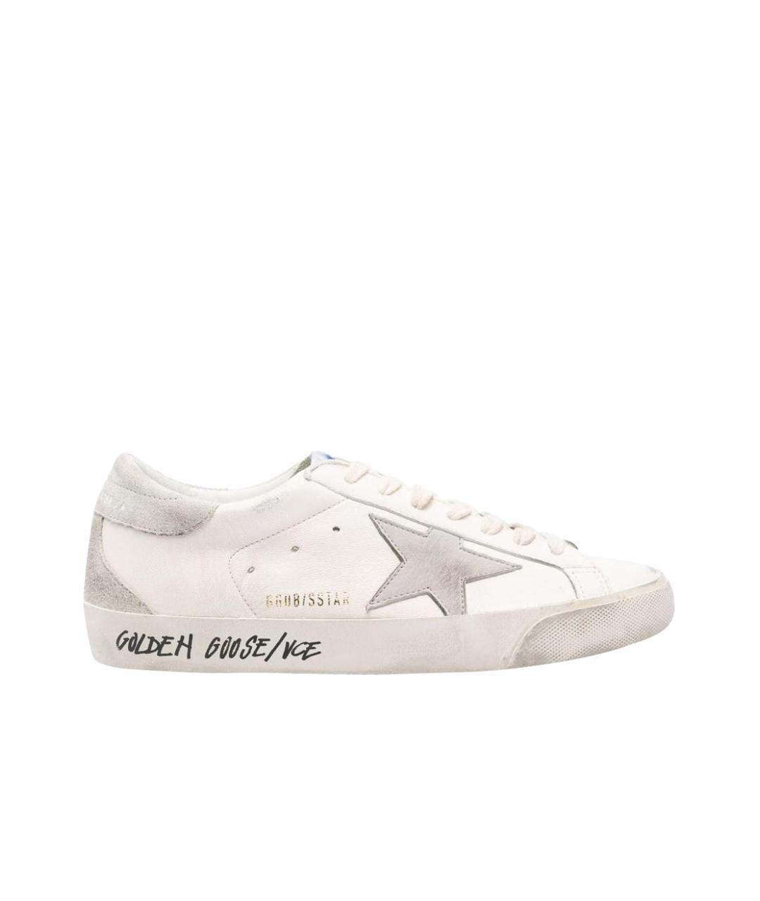 GOLDEN GOOSE DELUXE BRAND Бежевые кожаные низкие кроссовки / кеды, фото 1