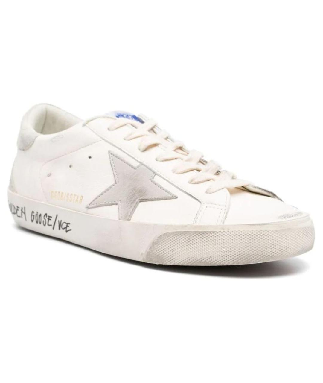 GOLDEN GOOSE DELUXE BRAND Бежевые кожаные низкие кроссовки / кеды, фото 3