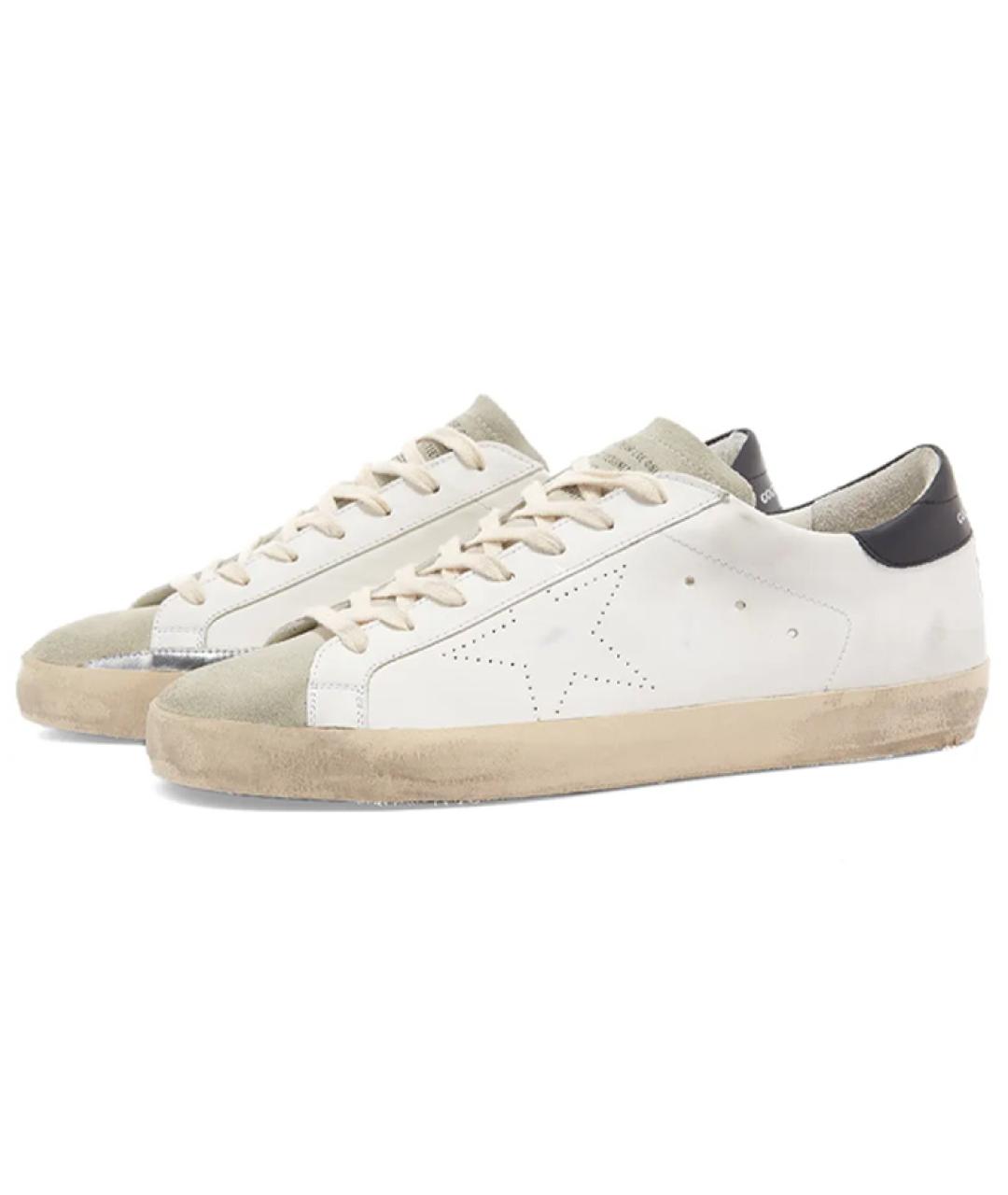 GOLDEN GOOSE DELUXE BRAND Белые кожаные низкие кроссовки / кеды, фото 2
