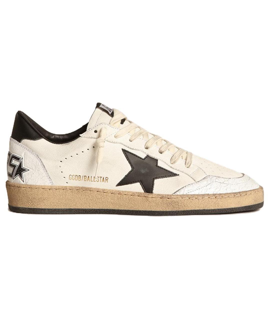GOLDEN GOOSE DELUXE BRAND Бежевые кожаные низкие кроссовки / кеды, фото 1