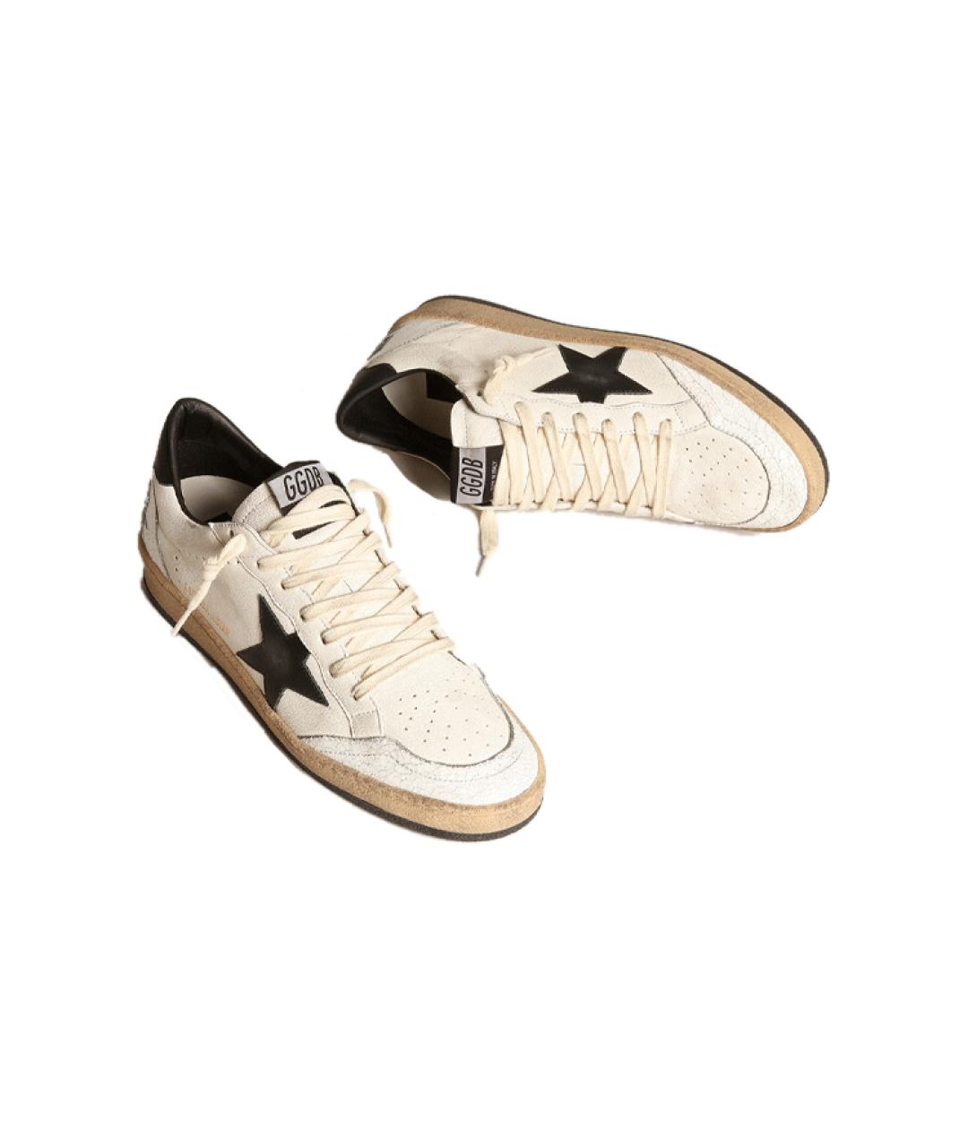 GOLDEN GOOSE DELUXE BRAND Бежевые кожаные низкие кроссовки / кеды, фото 3