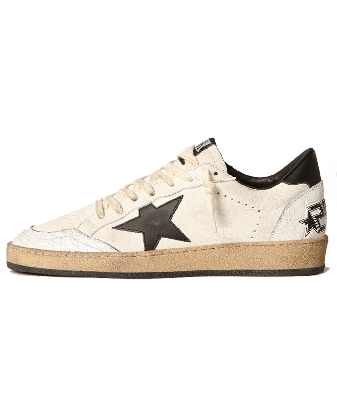 GOLDEN GOOSE DELUXE BRAND Бежевые кожаные низкие кроссовки / кеды, фото 2