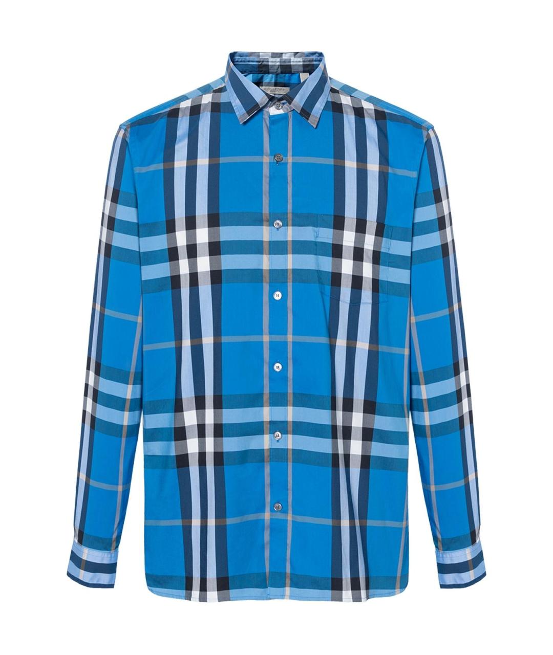 BURBERRY Синяя хлопковая кэжуал рубашка, фото 1