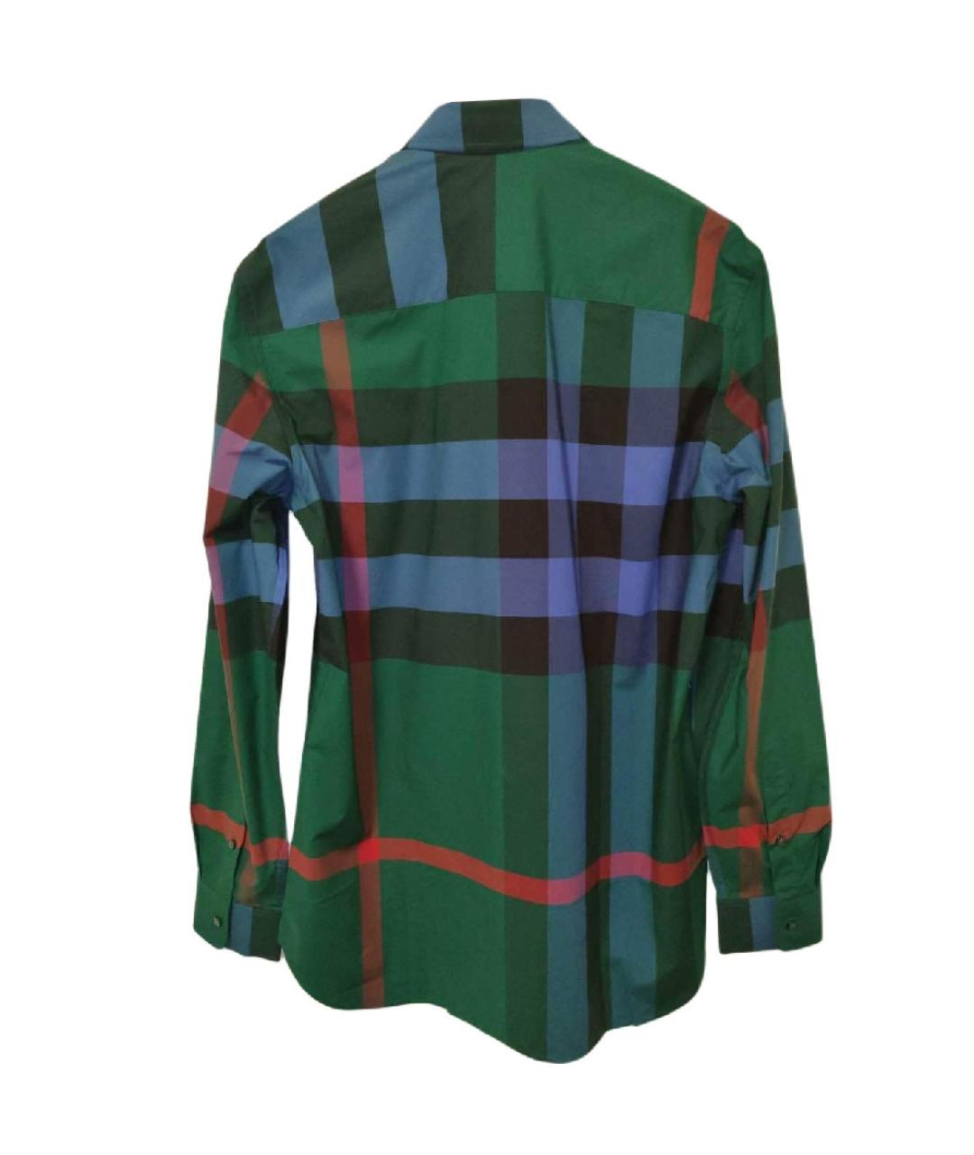 BURBERRY Зеленая хлопковая кэжуал рубашка, фото 2