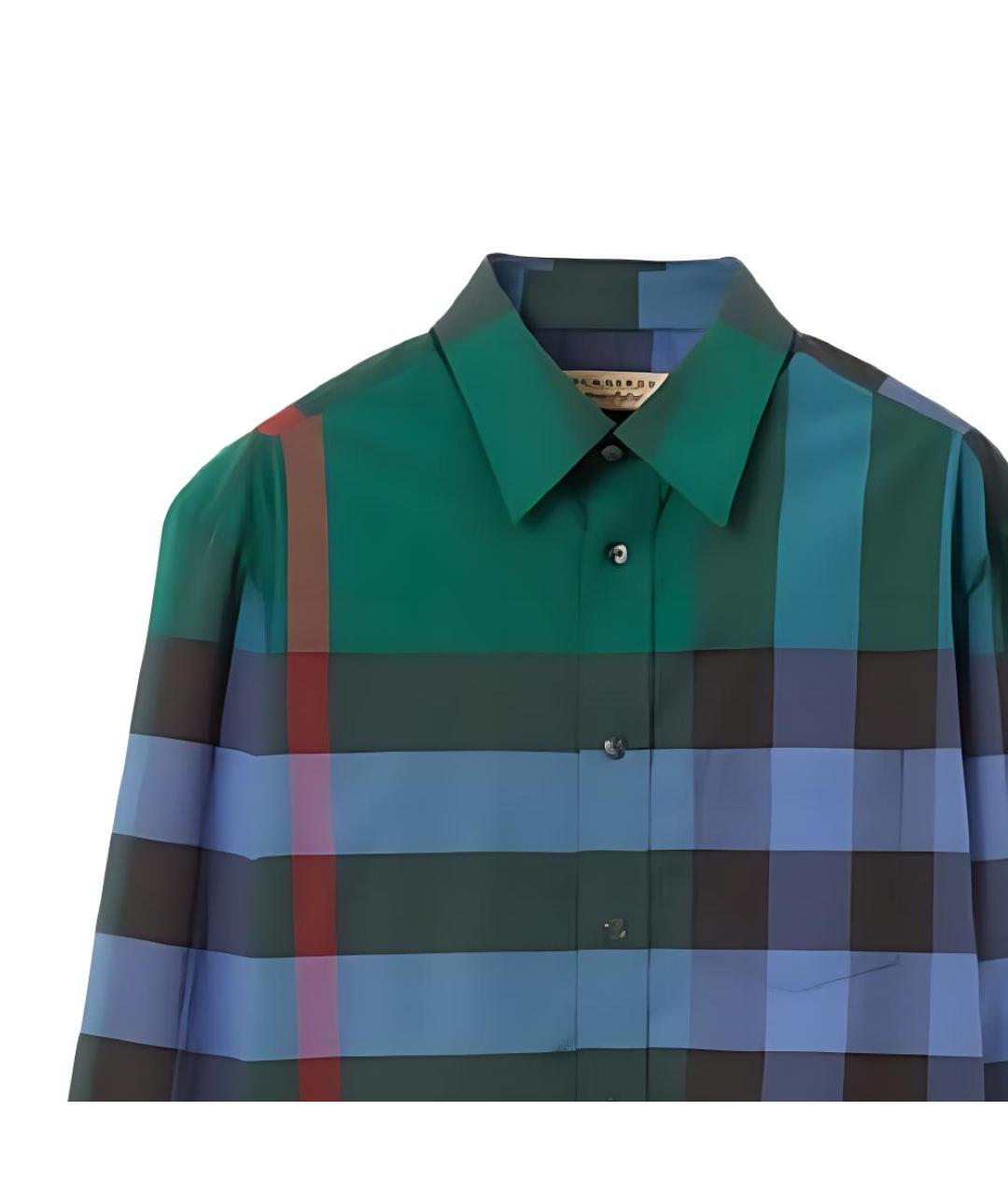 BURBERRY Зеленая хлопковая кэжуал рубашка, фото 3