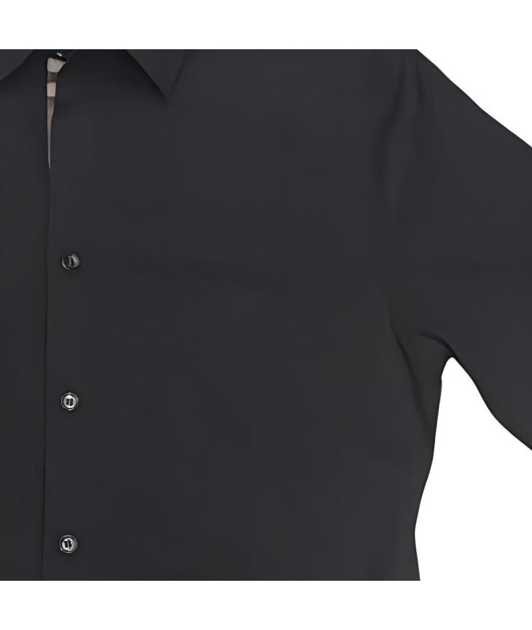 BURBERRY Черная хлопковая кэжуал рубашка, фото 5