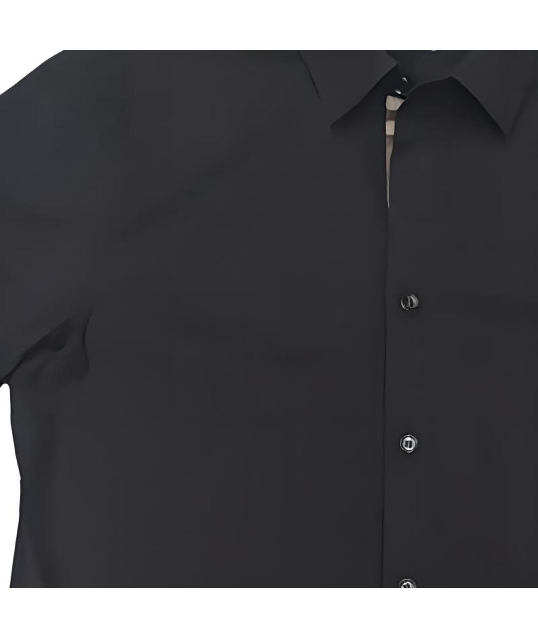 BURBERRY Черная хлопковая кэжуал рубашка, фото 3