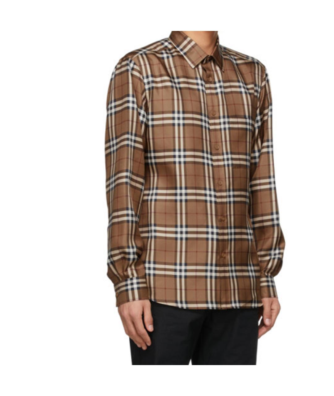 BURBERRY Коричневая хлопковая кэжуал рубашка, фото 5