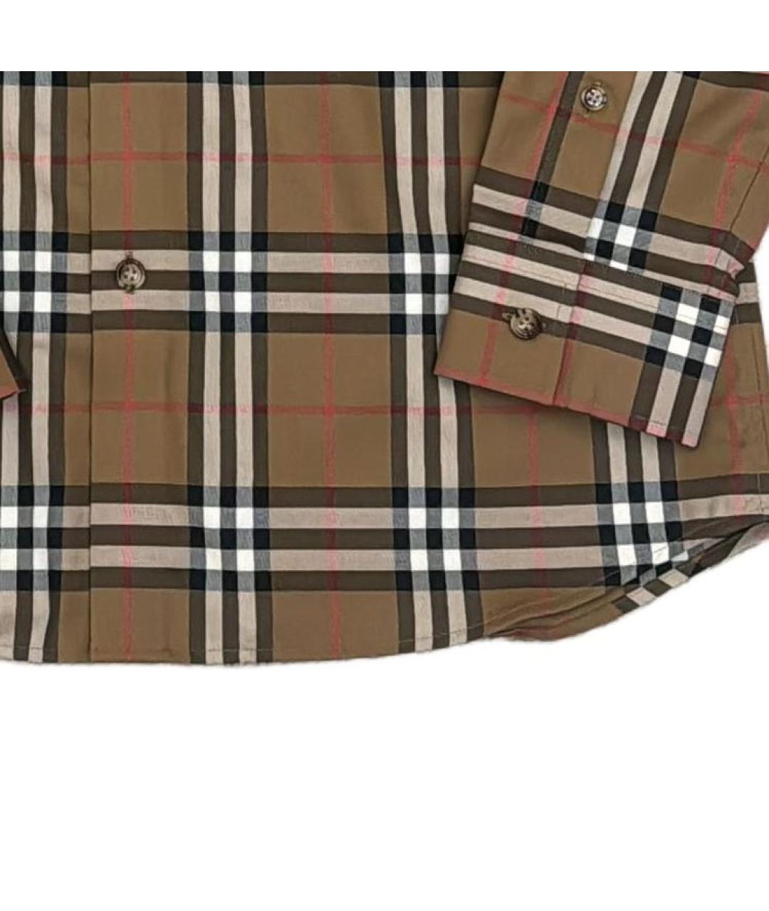 BURBERRY Коричневая хлопковая кэжуал рубашка, фото 3