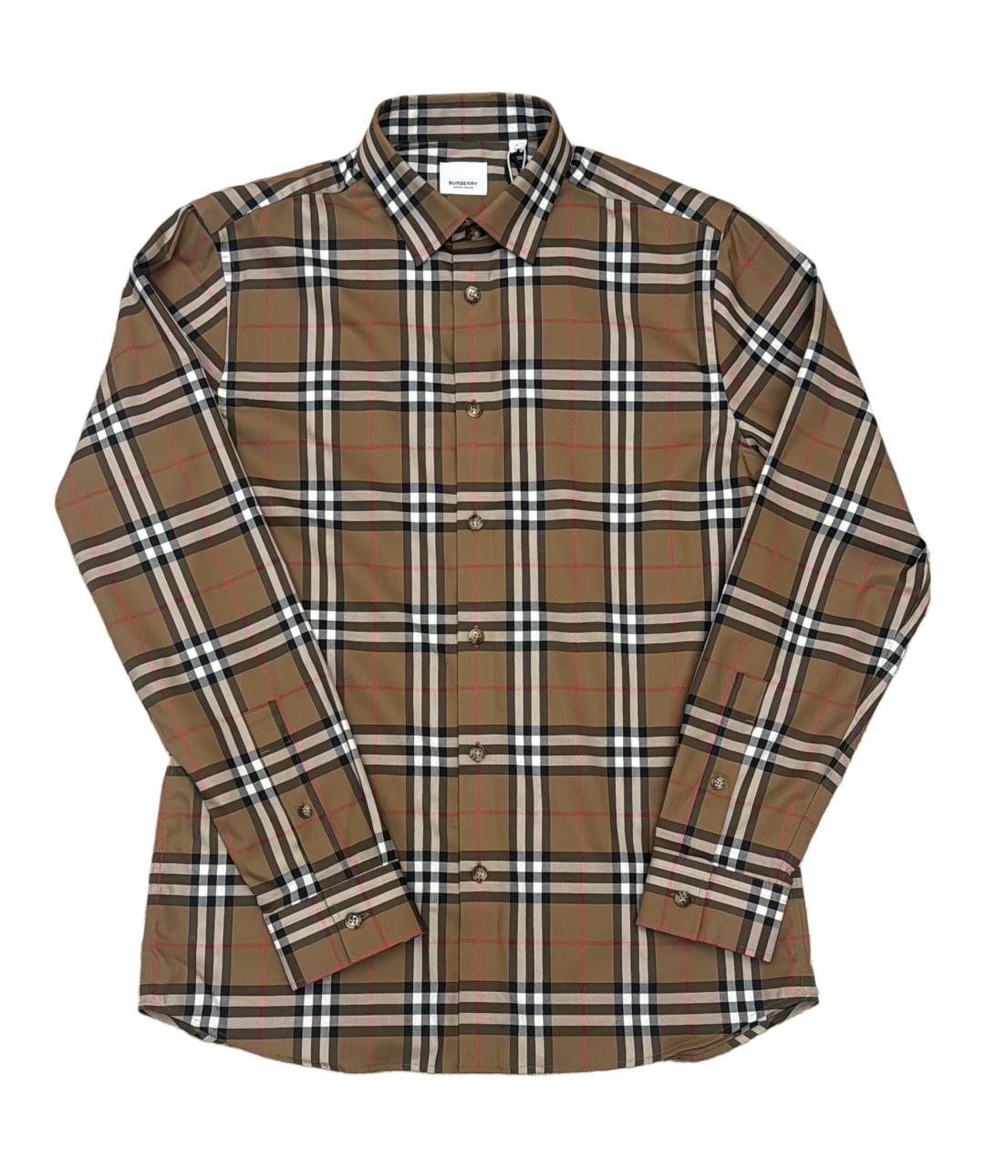 BURBERRY Коричневая хлопковая кэжуал рубашка, фото 1