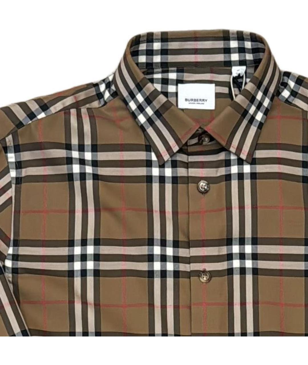 BURBERRY Коричневая хлопковая кэжуал рубашка, фото 2