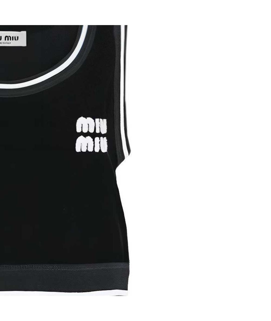 MIU MIU Черная хлопковая майка, фото 7