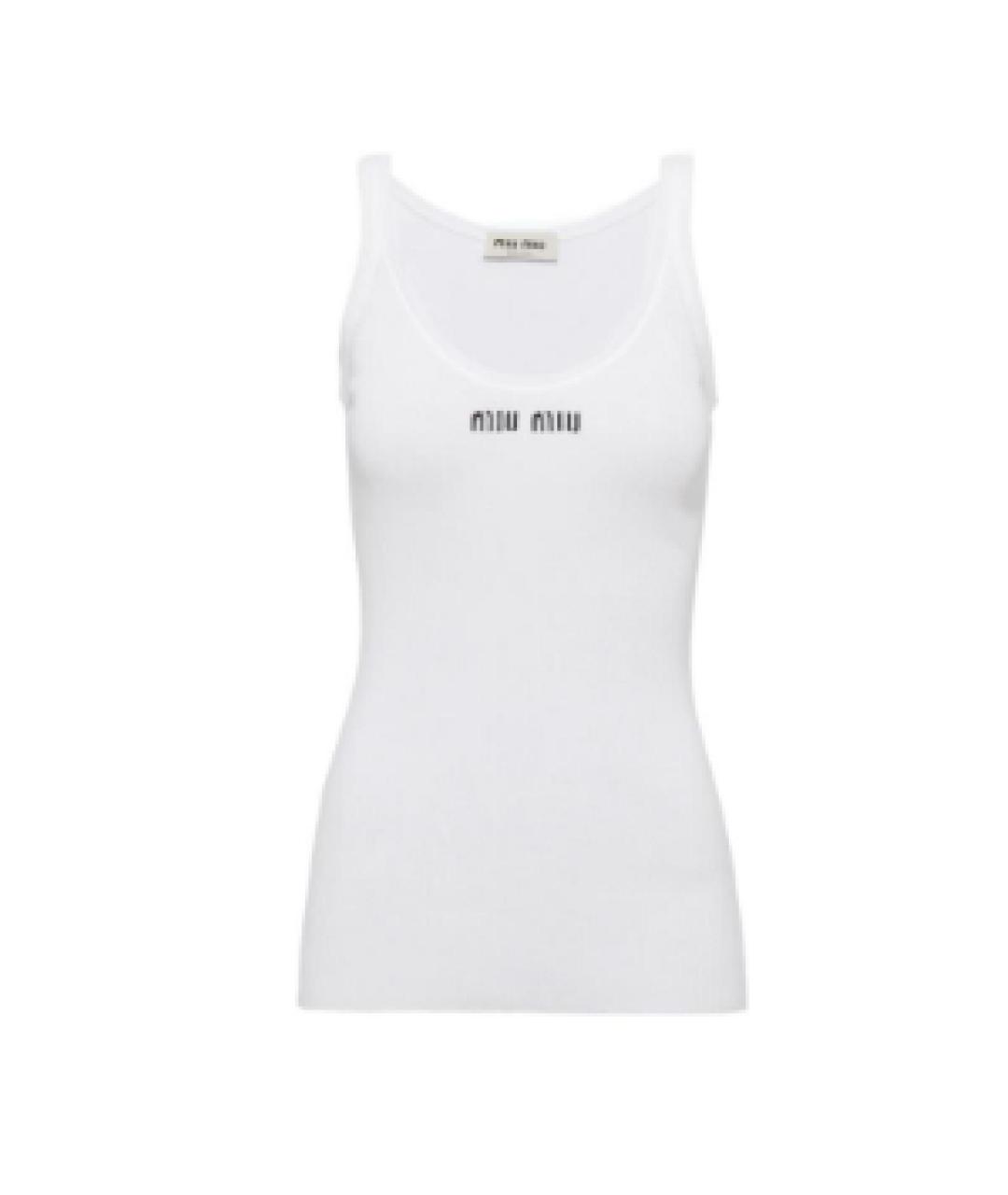 MIU MIU Белая хлопковая майка, фото 1