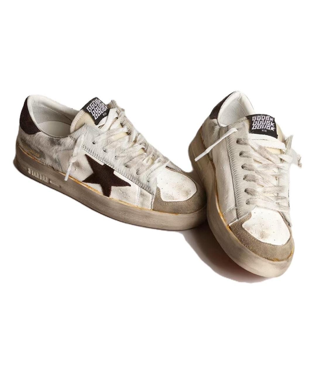 GOLDEN GOOSE DELUXE BRAND Бежевые низкие кроссовки / кеды, фото 3